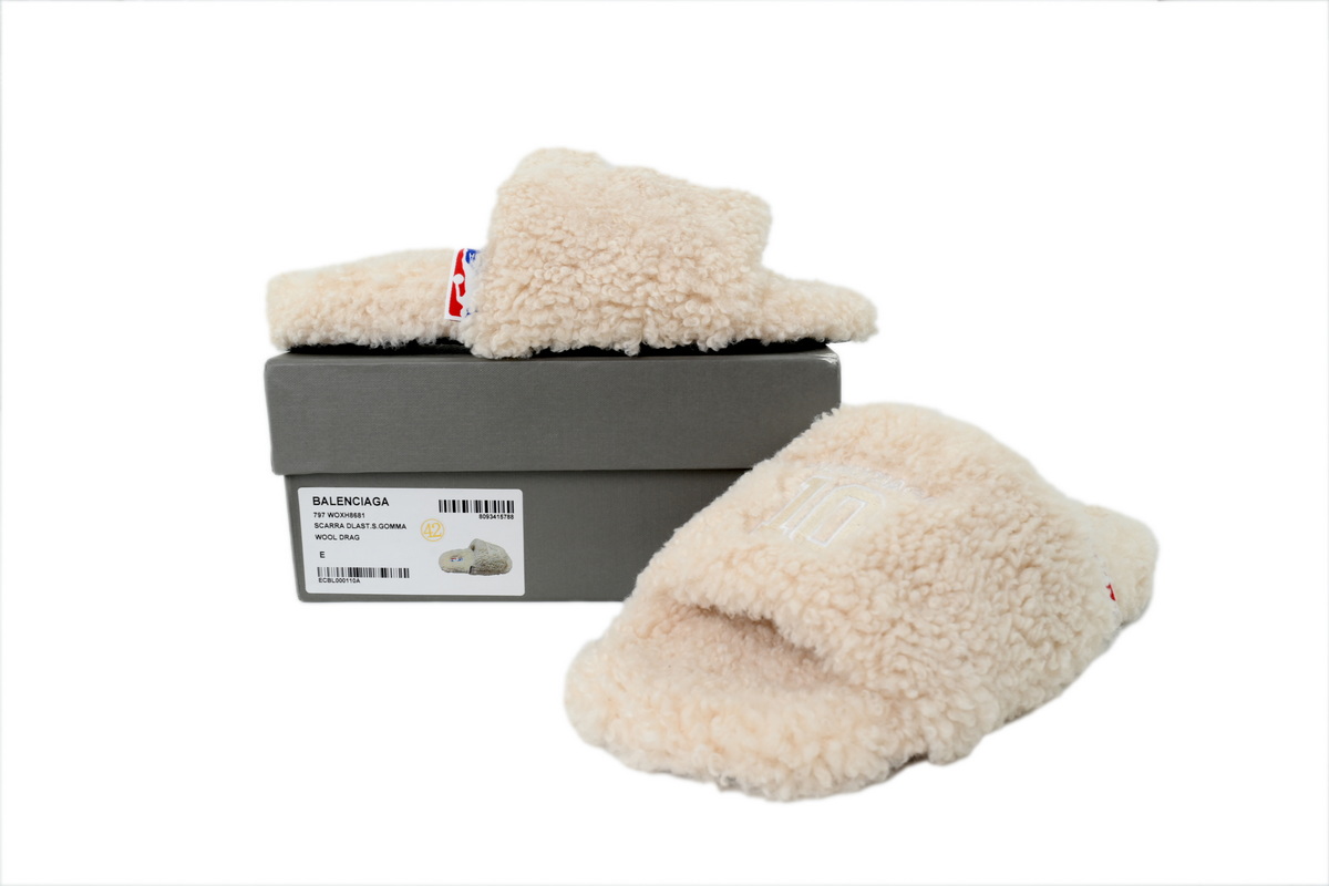 NBA x Balenciaga Furry Slides White