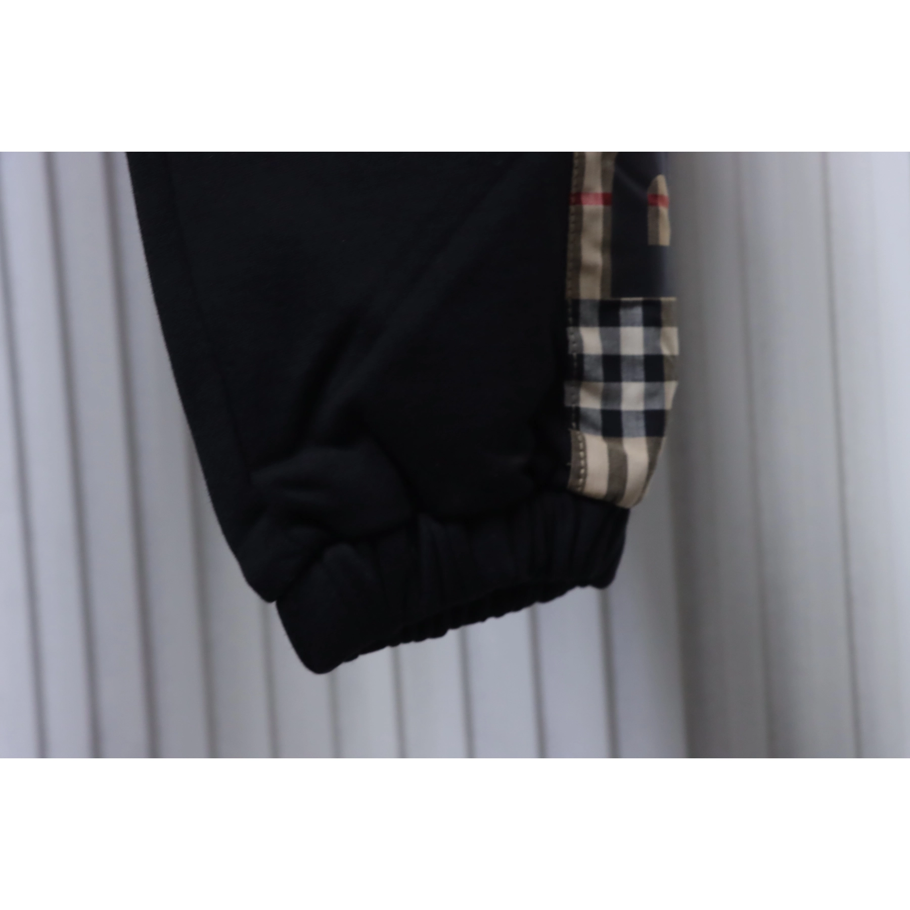 Burberry Side-Lettering Check Trousers Black