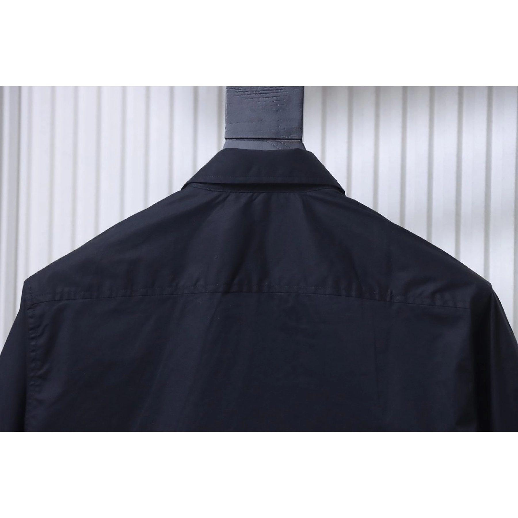 Burberry TB Logo Embroidered Cotton Shirt Black