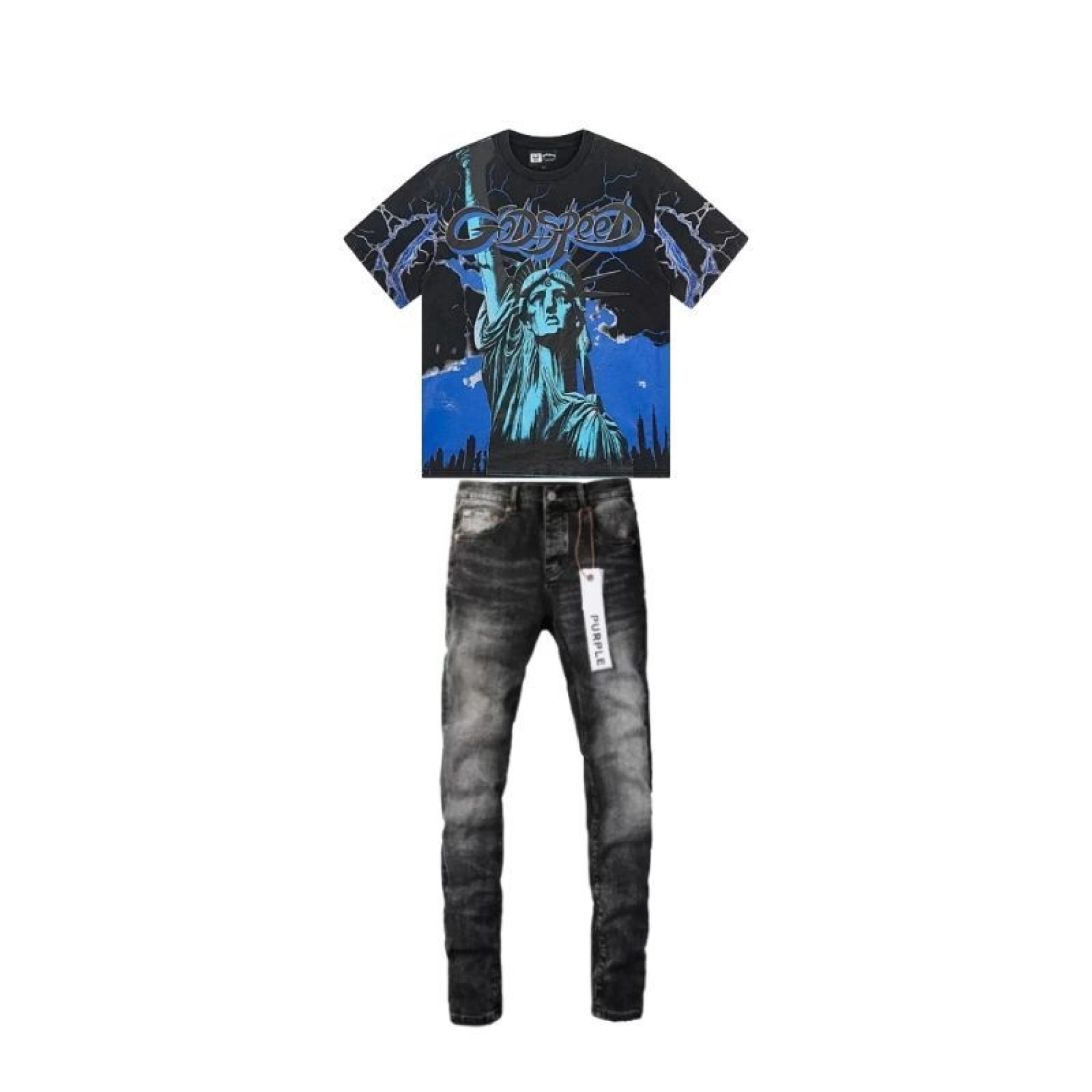 Godspeed T-Shirt-1150#+Purple Brand Fashion Men Jeans