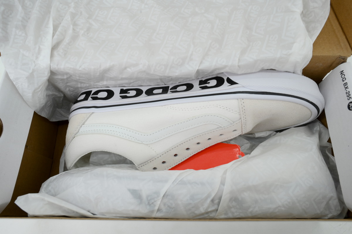CDG x Vans OG Old Skool LX Sidewall White