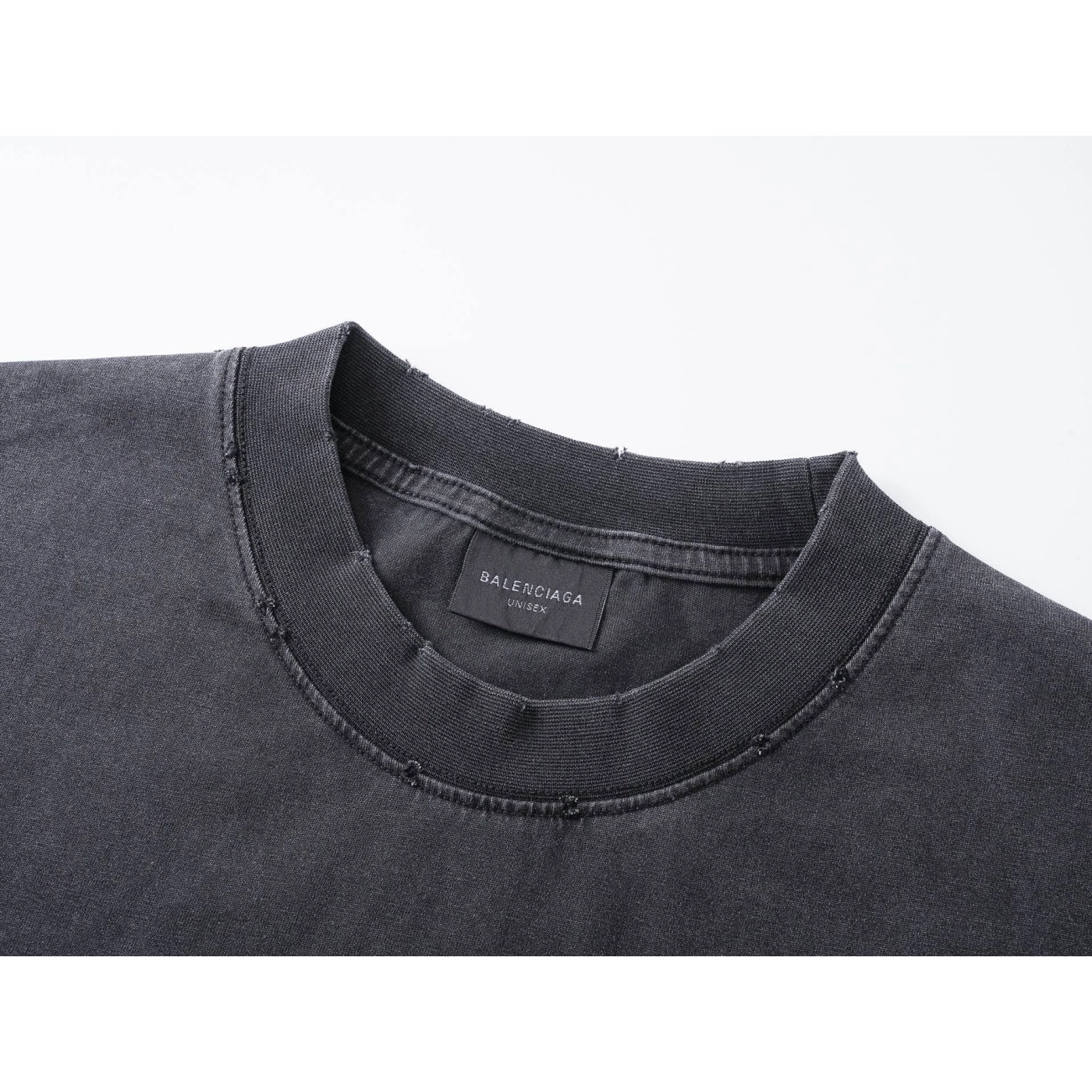 Balenciaga Masking Tape Printed Washed Distressed T-shirt Black/White/Olive Green