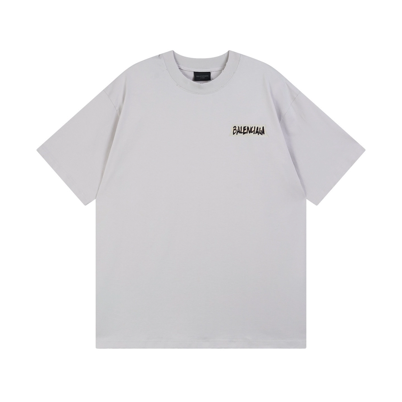 Balenciaga Masking Tape Printed Washed Distressed T-shirt Black/White/Olive Green