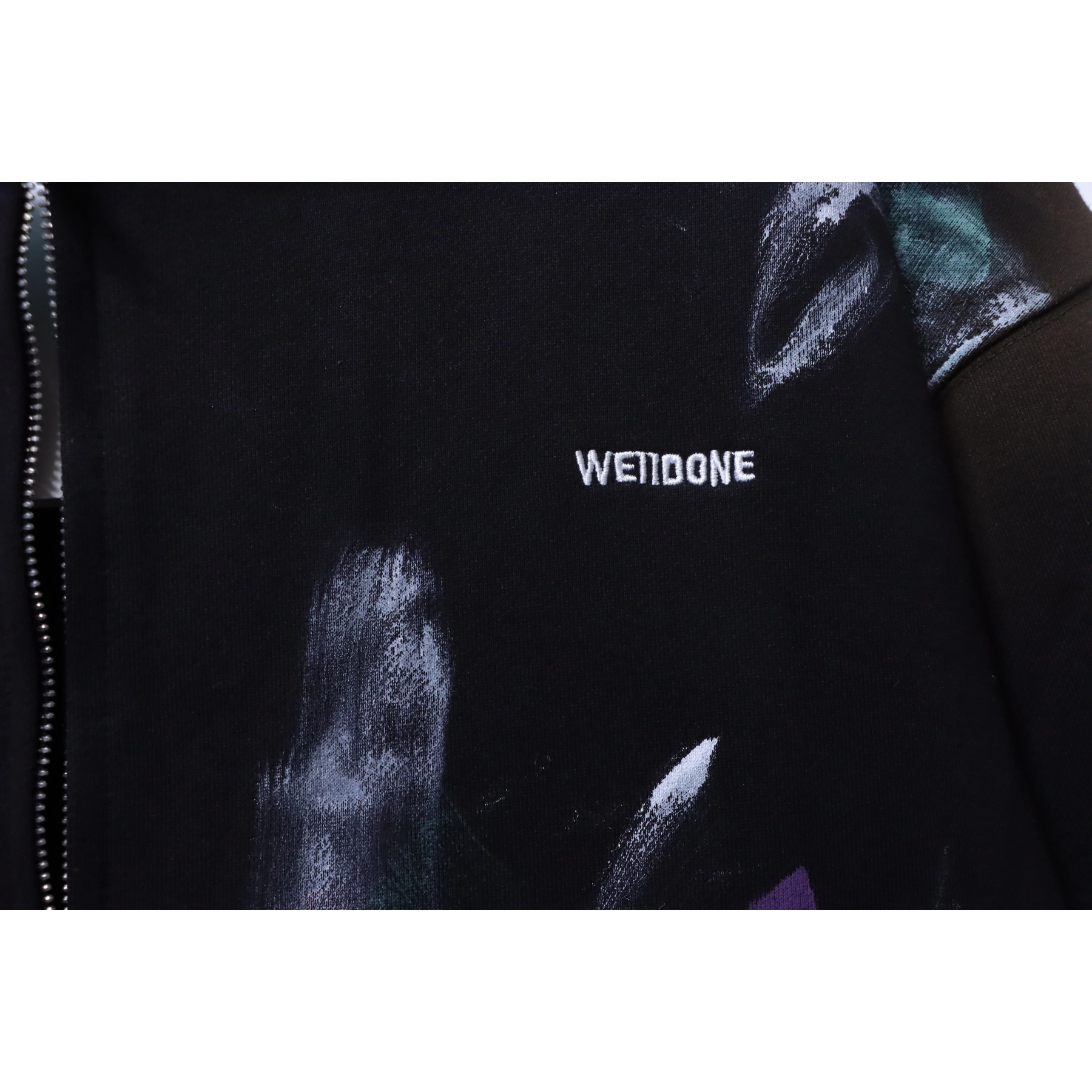 WE11DONE Graffiti-Print Zip-Up Hoodie