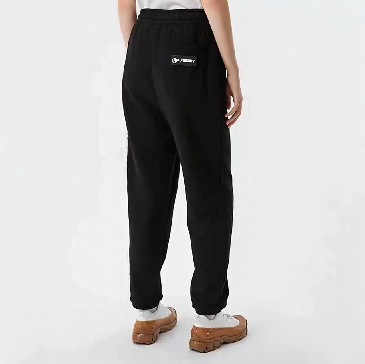 Burberry Side-Lettering Check Trousers Black