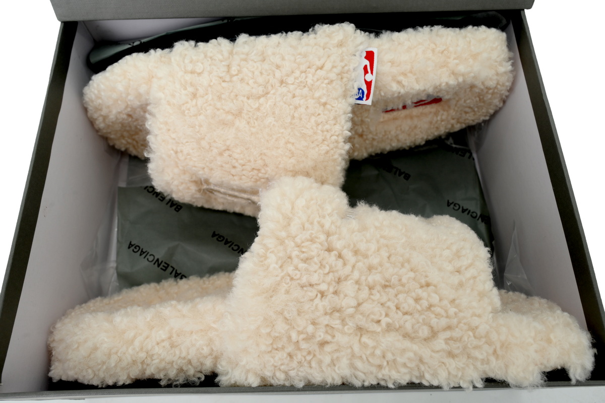NBA x Balenciaga Furry Slides White