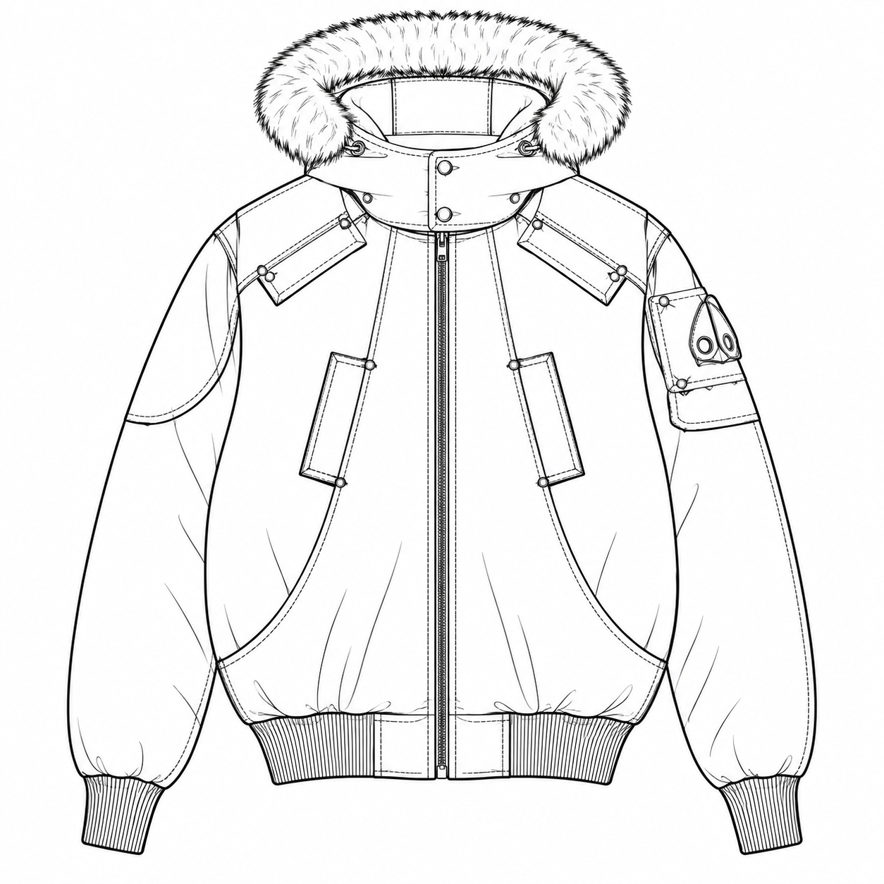 M**se Kn*ckles ORIGINAL 3Q FUR Down Jacket Coat Silver Zipper