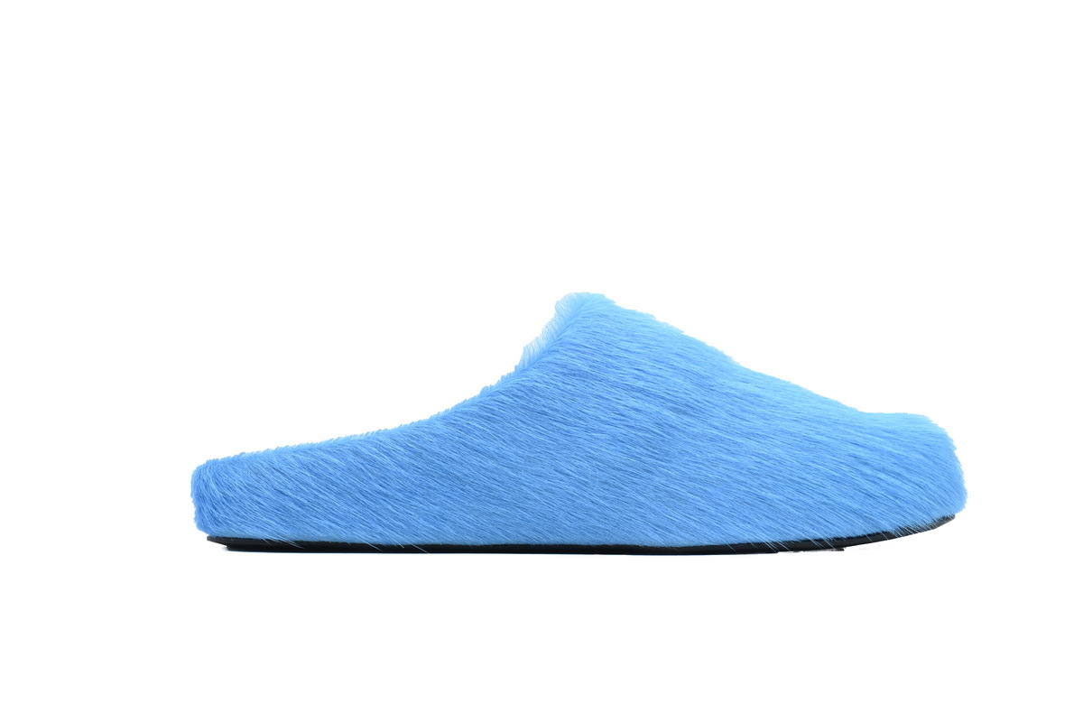 Marni Loafers Long-hair Calfskin Fussbett Sabot Blue Slippers