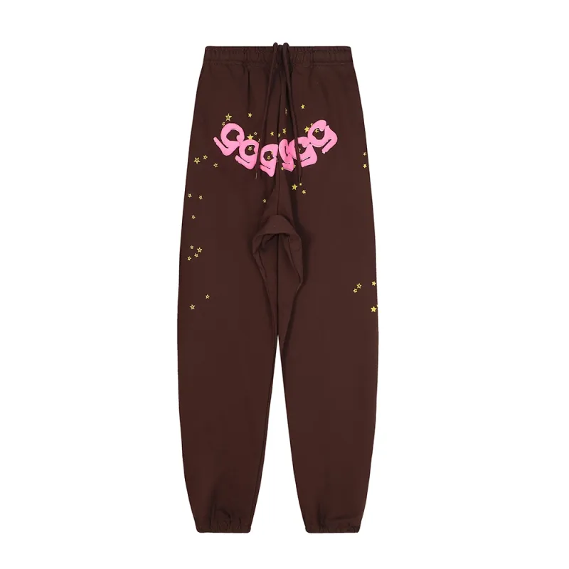 Sp5der Angel Number Sweatpants Brown SS22