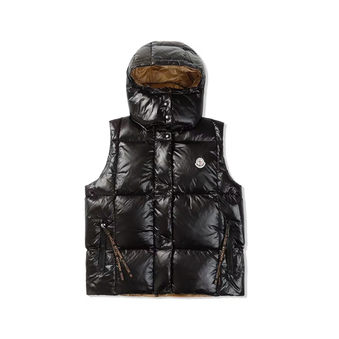 Moncler Maya Down Jacket Vest Black White
