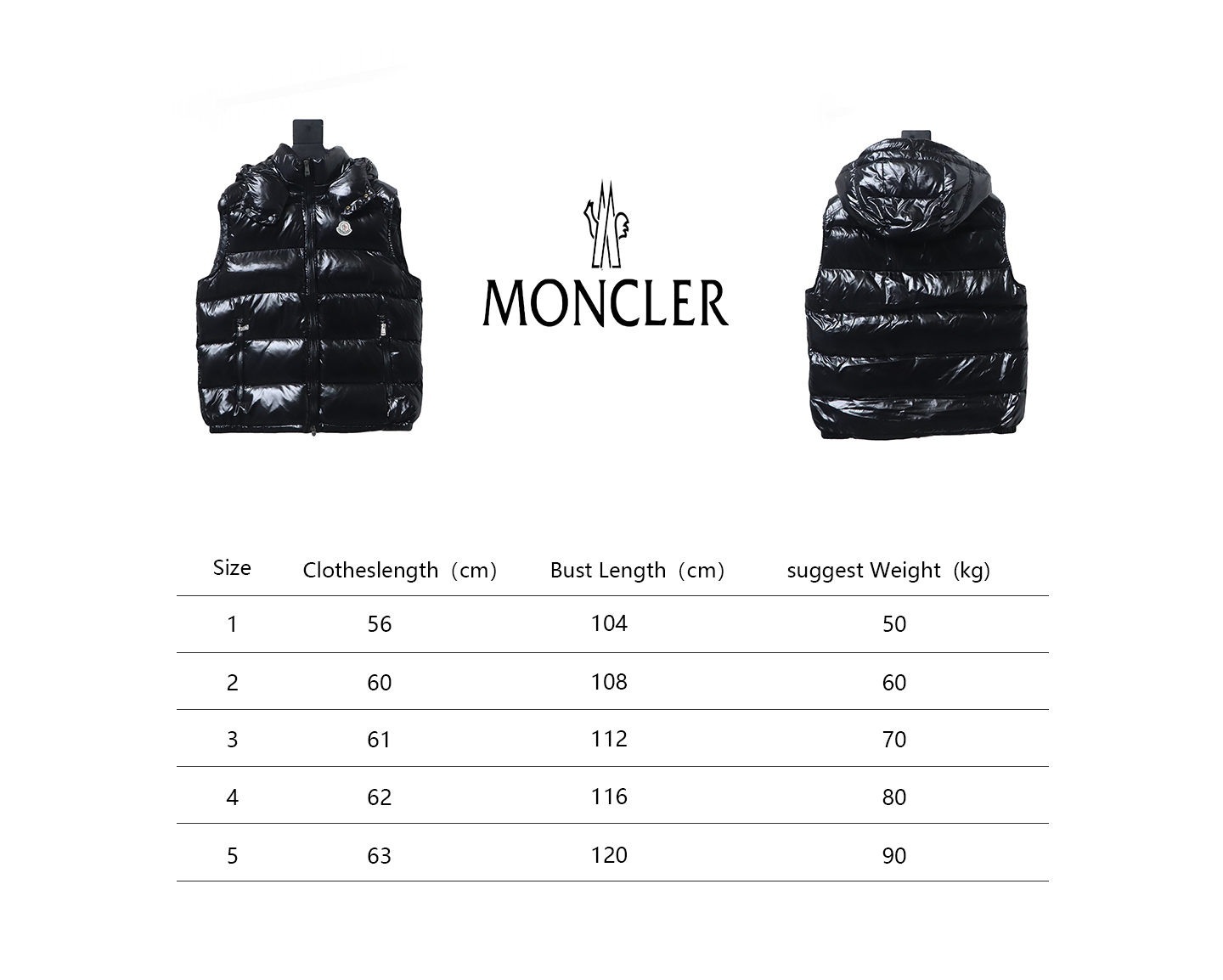 Moncler Down Vest Black