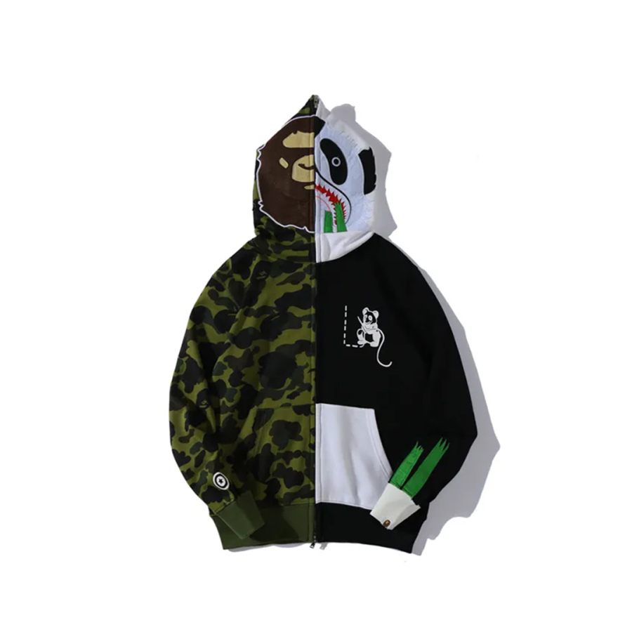 BAPE and Panda Head Patchwork Hoodie