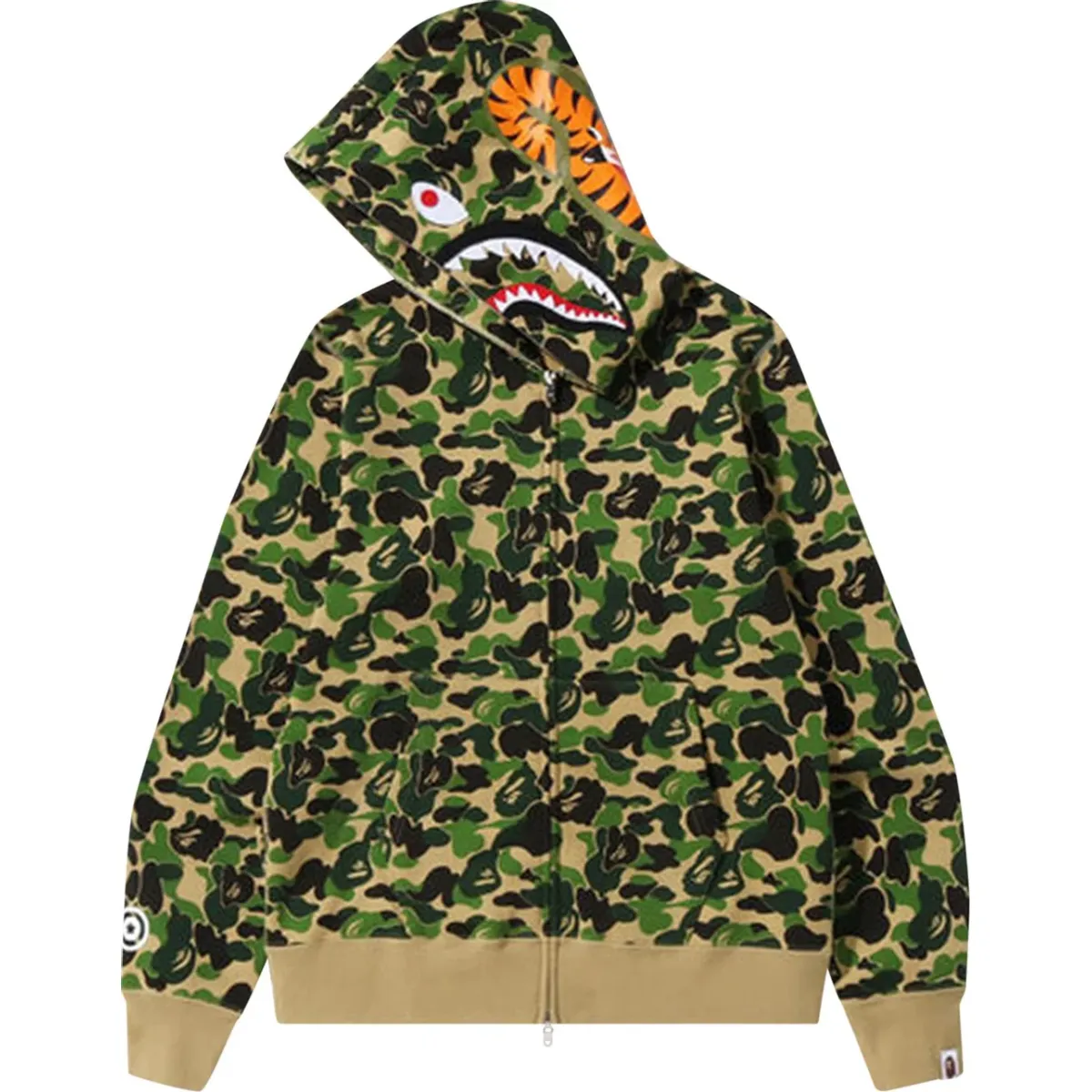 BAPE ABC Camo Shark Zip Green Hoodie