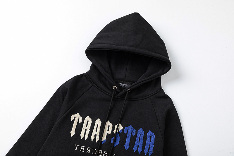 Trapstar Decoded Chenille Hooded Tracksuit Blue Black White
