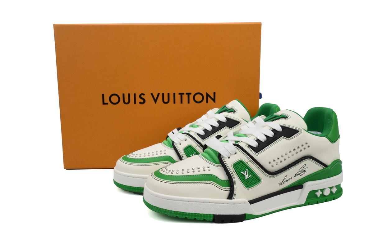 Louis Vuitton Trainer White Green