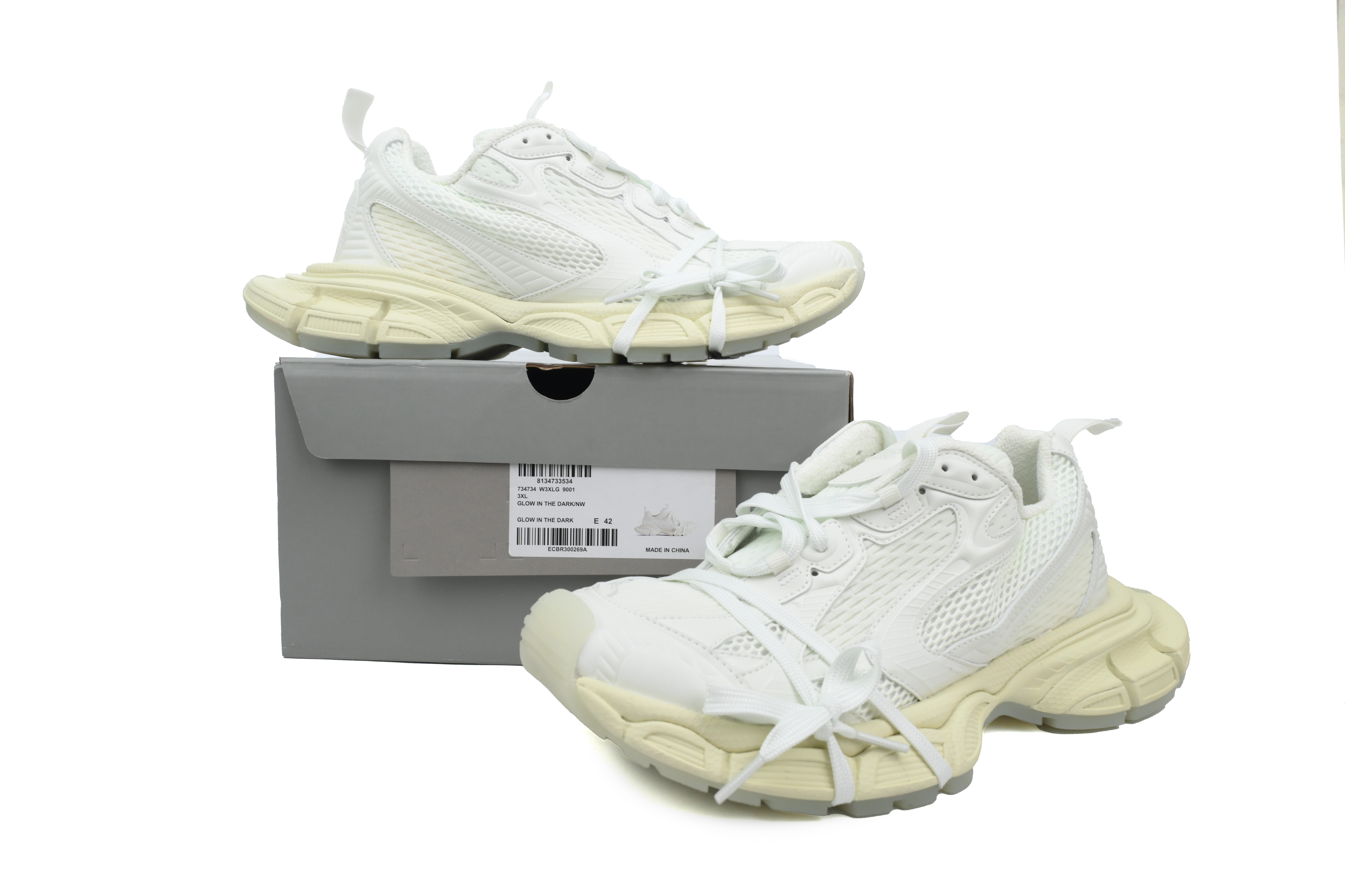 Balenciaga 3XL Chunky Sneakers Men Low-Top White 734734 W3XLG 9001