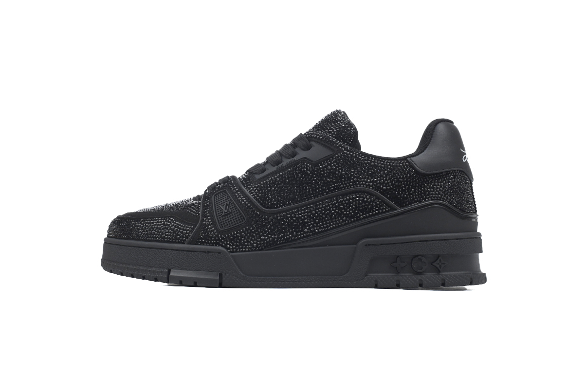 Louis Vuitton Trainer Black Crystals