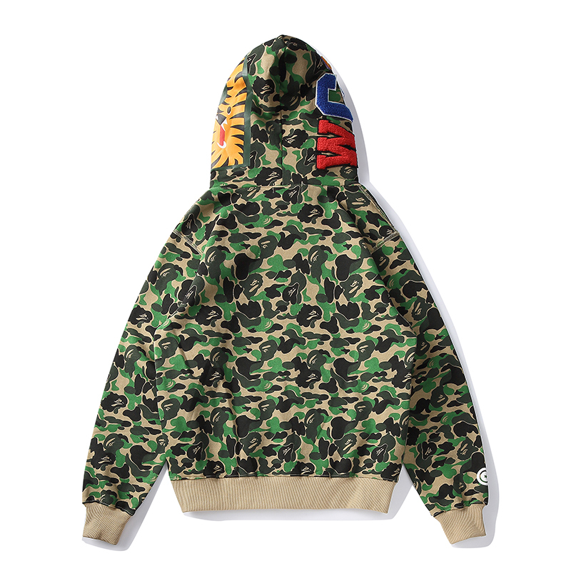 BAPE ABC Camo Shark Zip Green Hoodie
