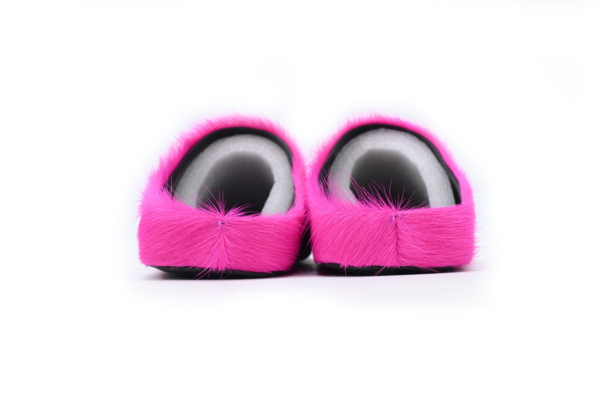 Marni Loafers Long-hair Calfskin Fussbett Sabot Rose Red Slippers