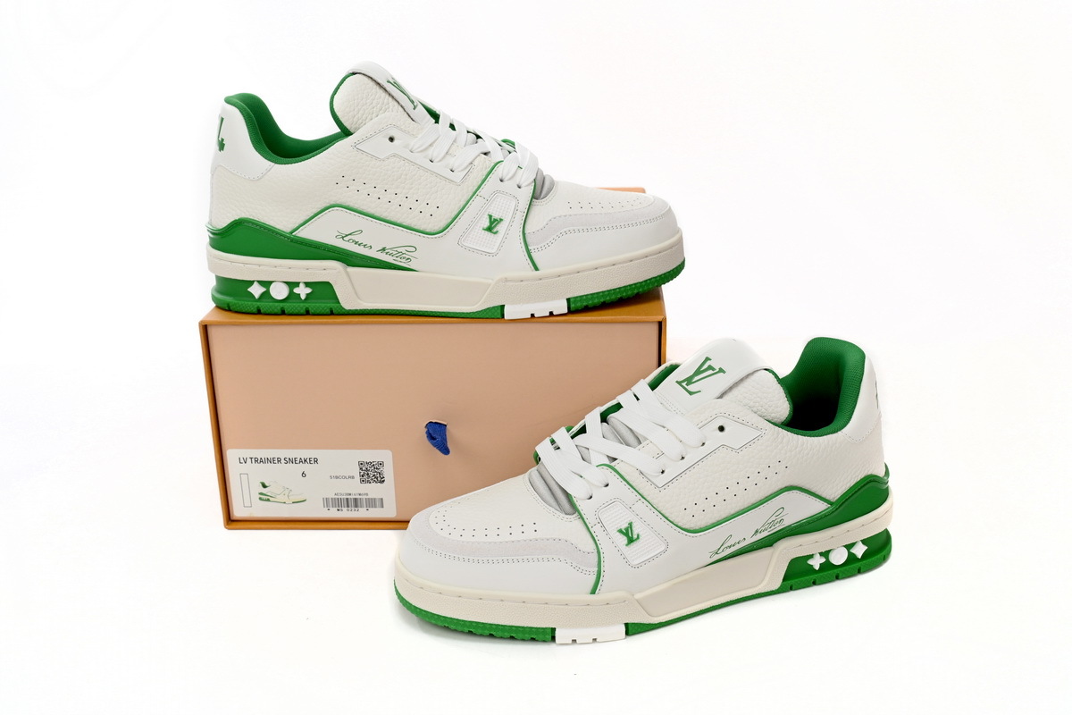 Louis Vuitton Trainer All Blue White Green Lychee Pattern 1ABNIS