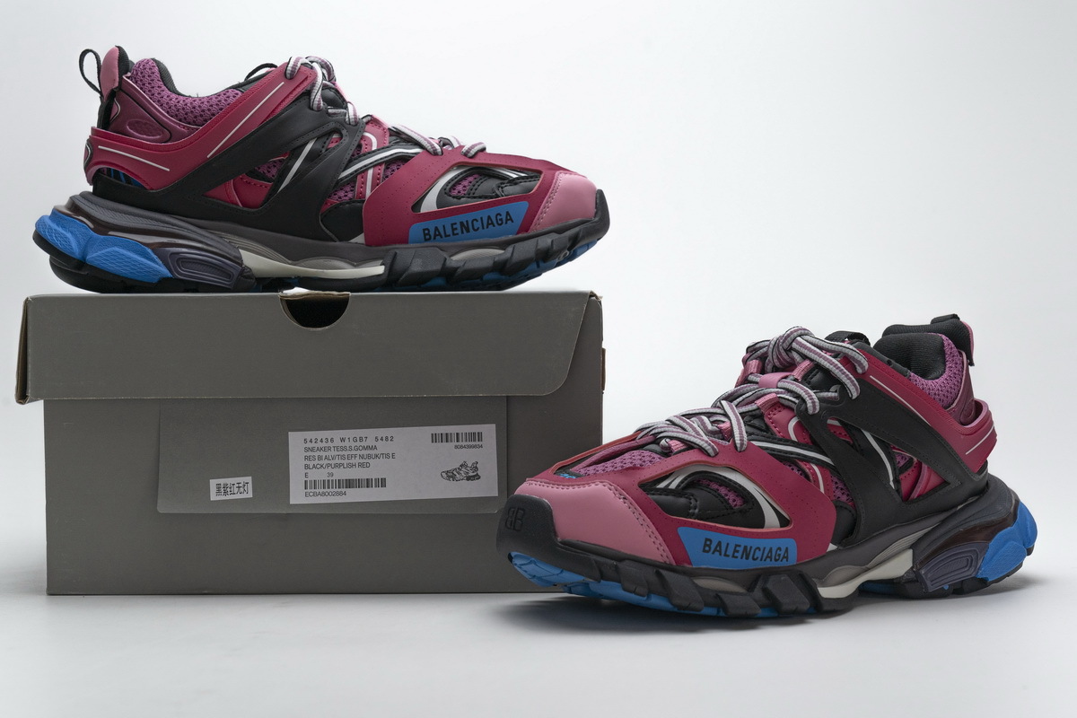 Balenciaga Track Tess S Black Purple Red 542436 W1GB7 5482