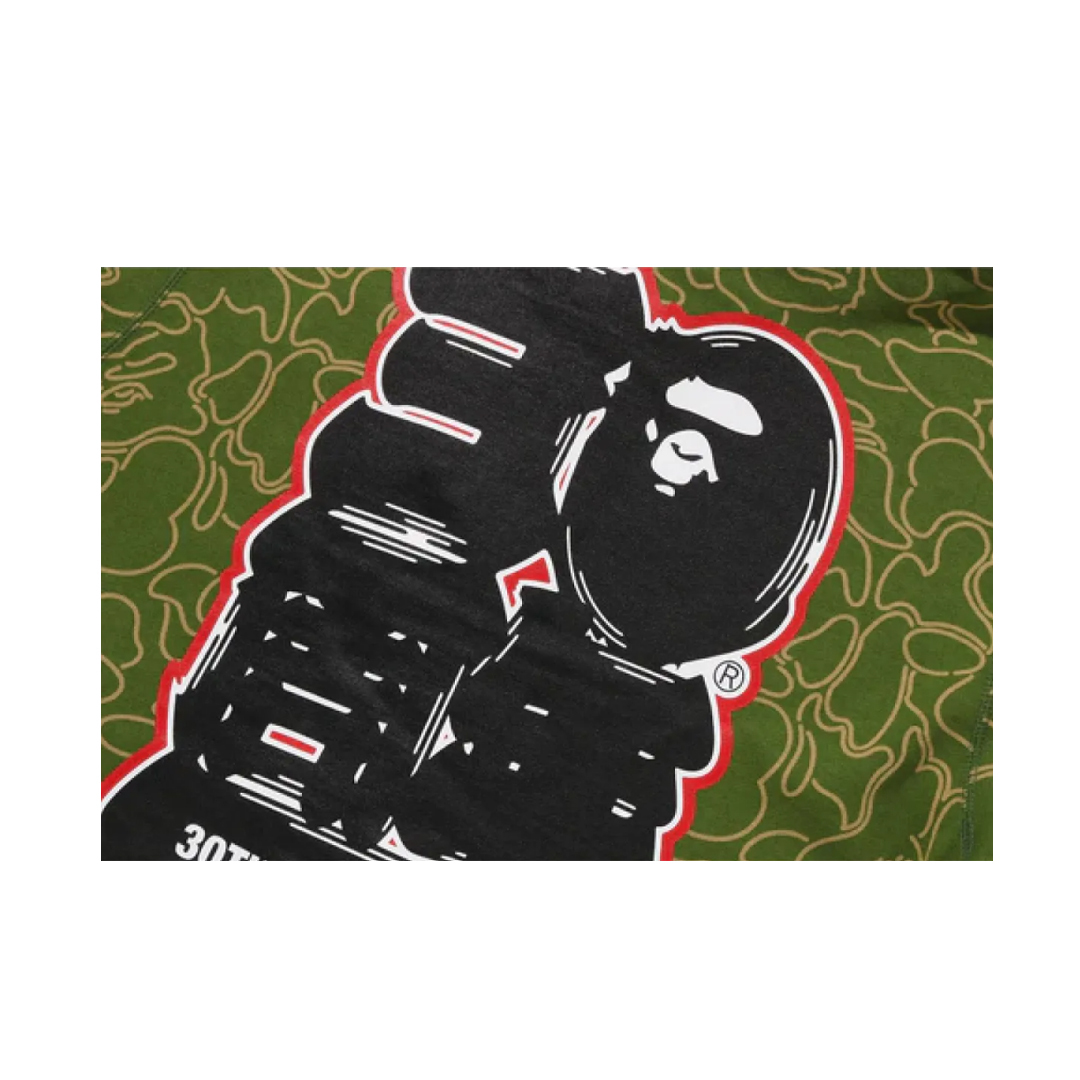 BAPE 30th Anniversary Line Camo Shark Full Zip Hoodie Green