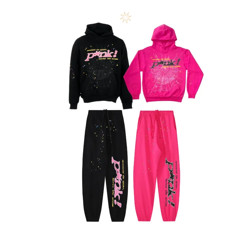 Combo Sale Sp5der P*NK V2 Hoodie and Sweatpant
