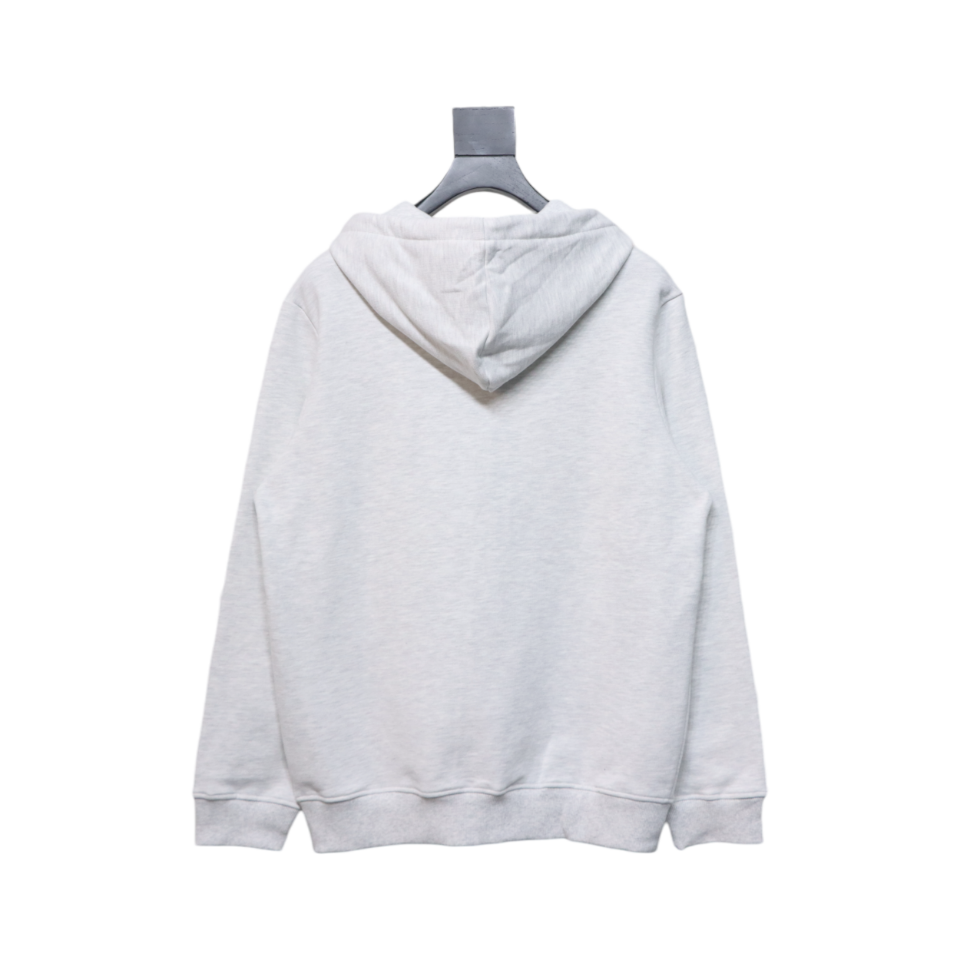 AMI Paris Ami de Coeur Cotton Zip Hoodie Grey