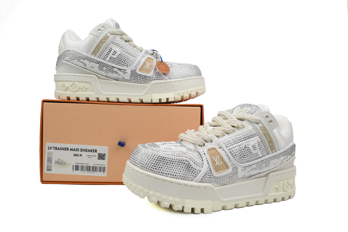 Louis Vuitton Trainer Maxi White Swarovksi Crystals