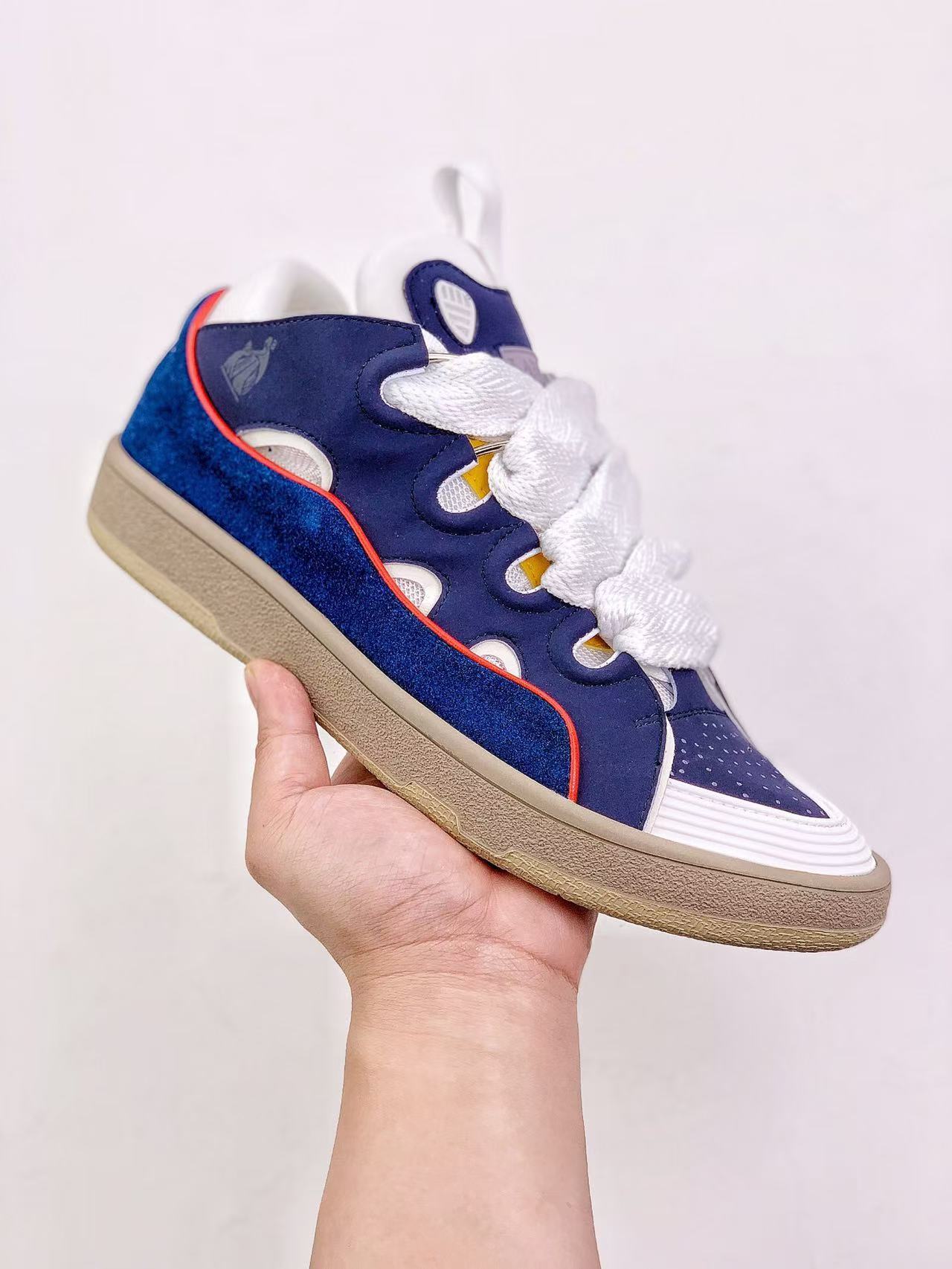 Lanvin Leather Curb Purple White