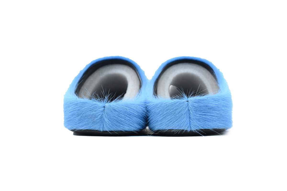 Marni Loafers Long-hair Calfskin Fussbett Sabot Blue Slippers