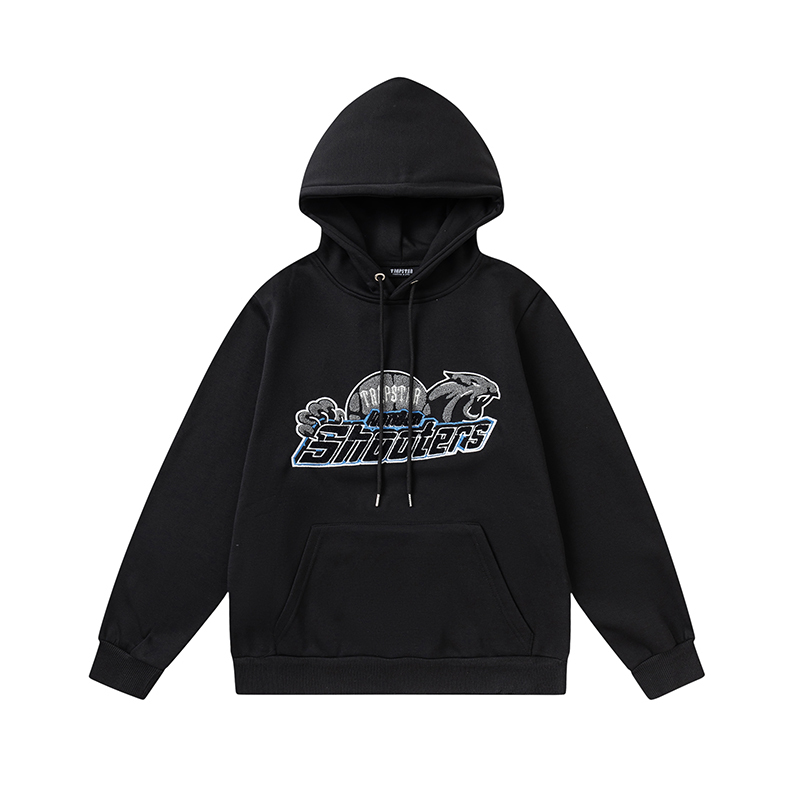 Trapstar Decoded Chenille Hoodie Tracksuit Black Grey