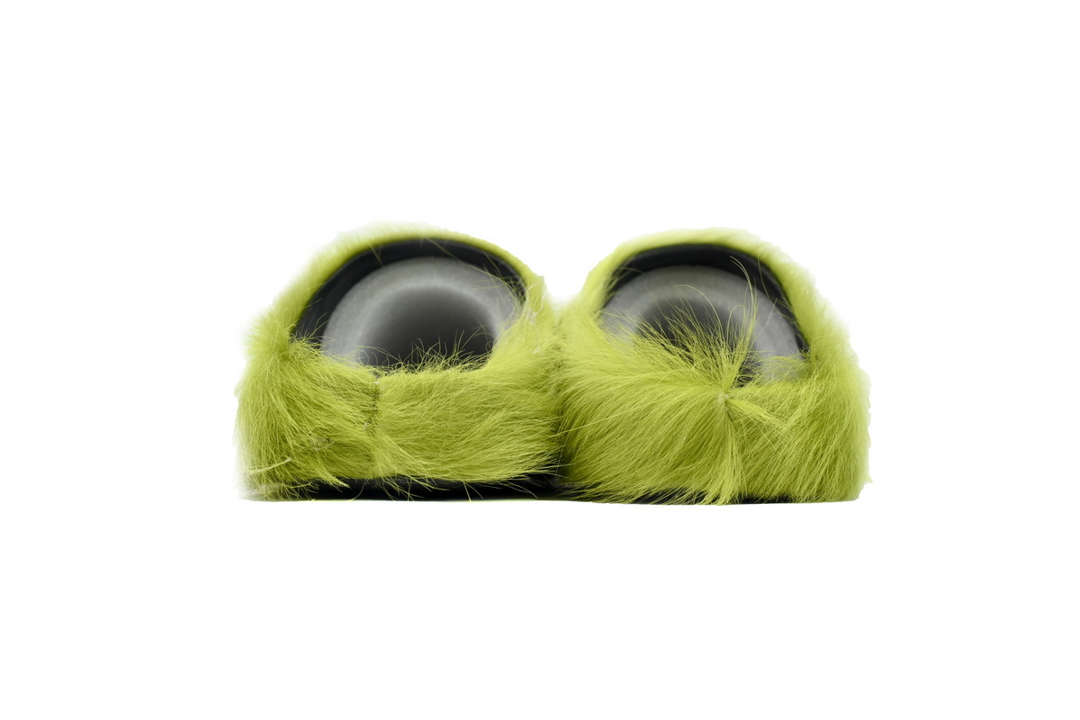 Marni Loafers Long-hair Calfskin Fussbett Sabot Green Slippers