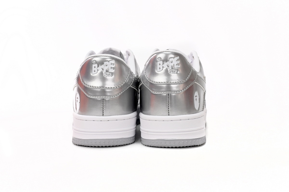A Bathing Ape Bape Sta Low Silver 1H73 191 921
