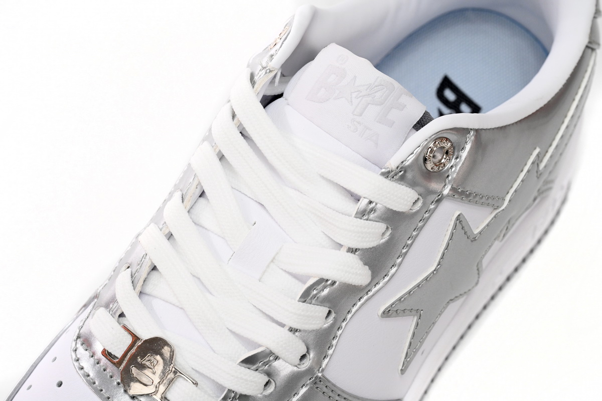 A Bathing Ape Bape Sta Low Silver 1H73 191 921