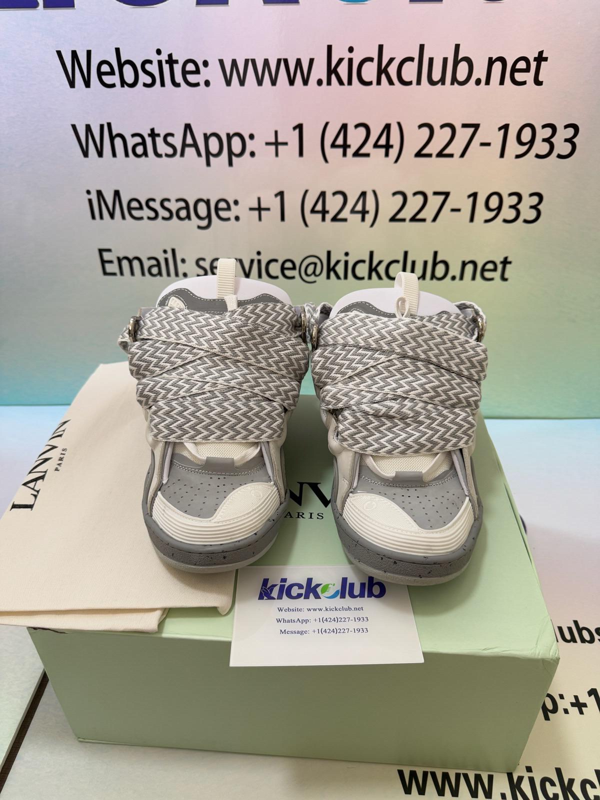Lanvin Curb Sneaker White Beige Grey