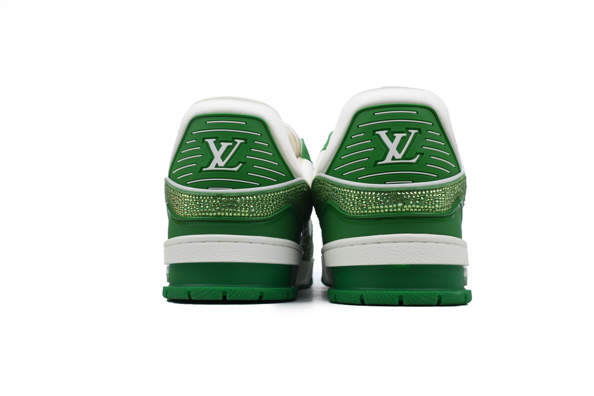 Louis Vuitton Trainer Green White Swarovski