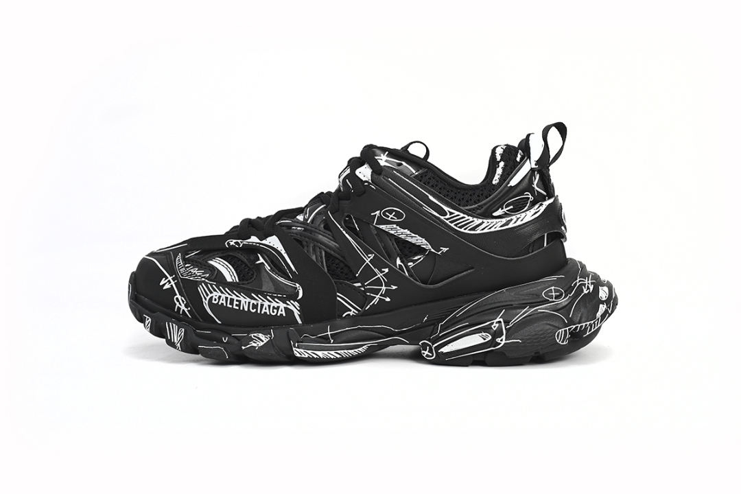 Balenciaga Track Black Black And White Painting 542023 W3SR2 2315