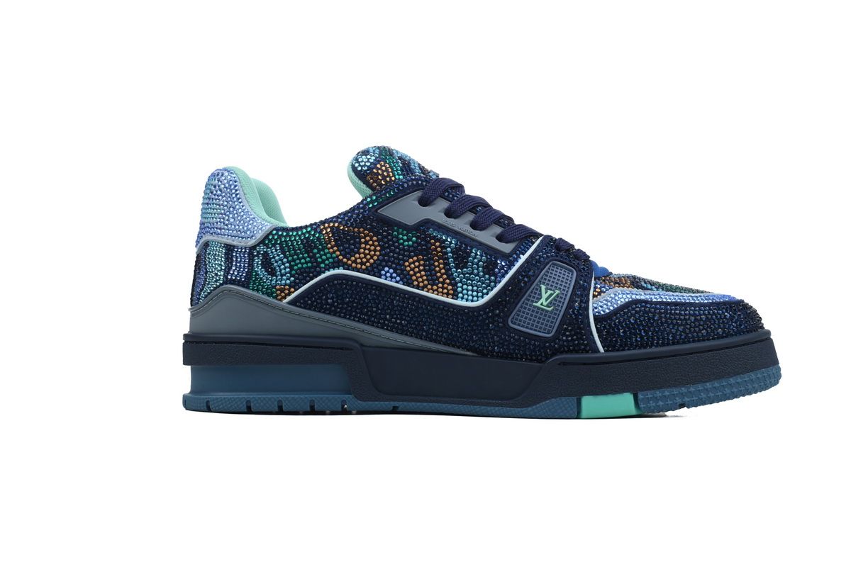 Louis Vuitton Trainer Marine Navy Blue Crystal 1AARGM