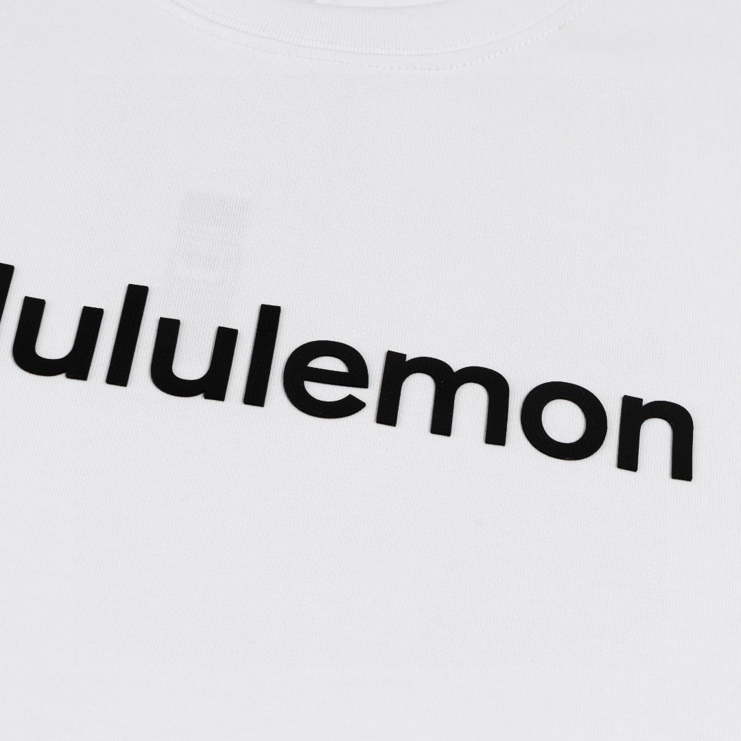 Lulu Letter Logo Laminated Three-dimensional T-shirt