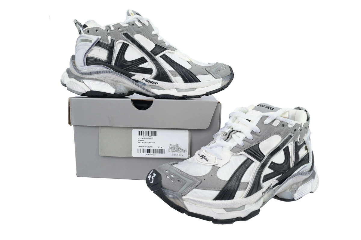 Balenciaga Runner Sneaker Grey White Black 772774 W3RNY 9012
