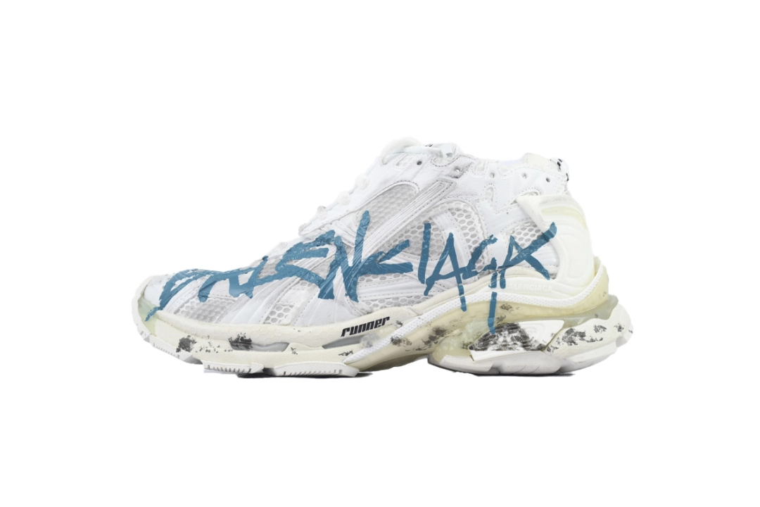 Balenciaga Runner Sneaker Graffiti-White Blue 772774 W3RBQ 9040