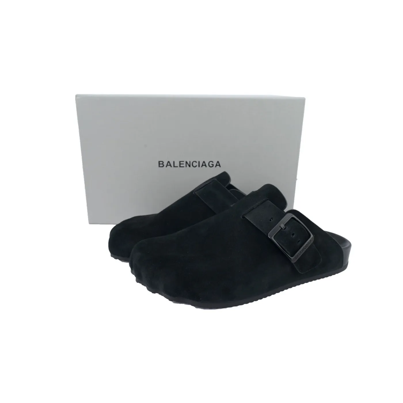 Balenciaga Sunday Suede Mules Black