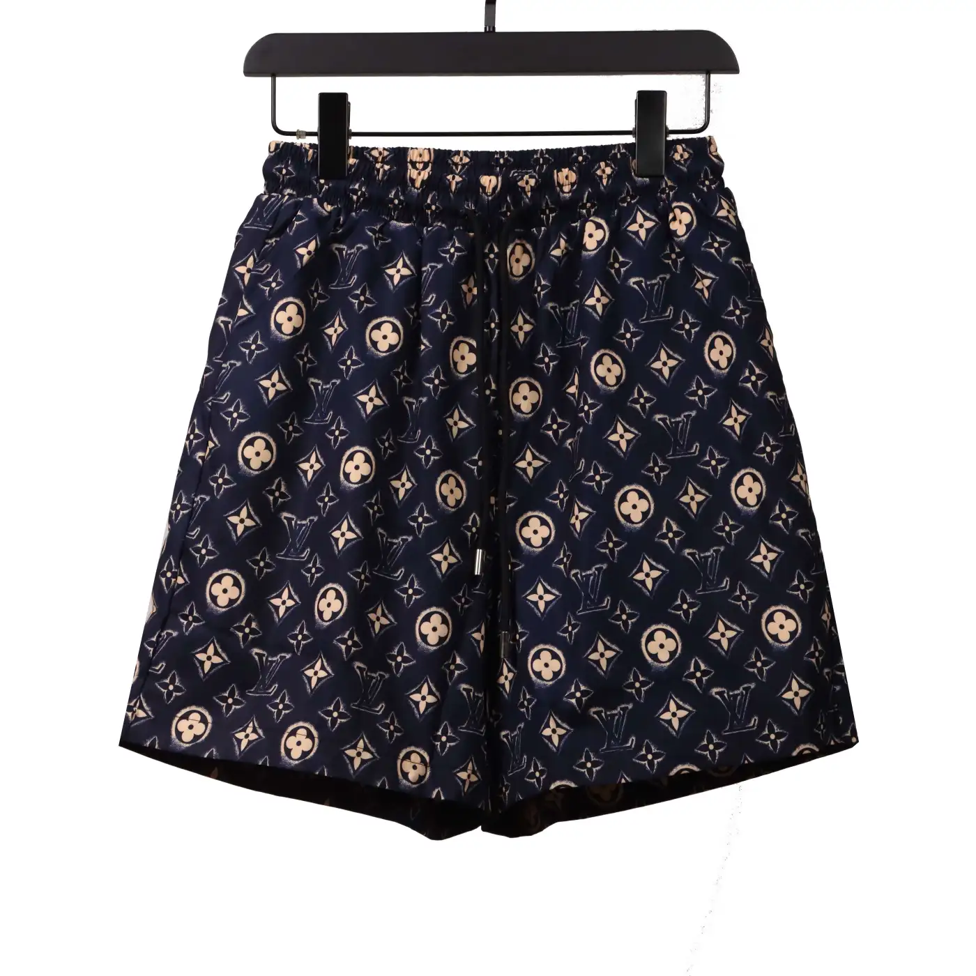 Louis Vuitton Monogram Printed Silk Shorts Black