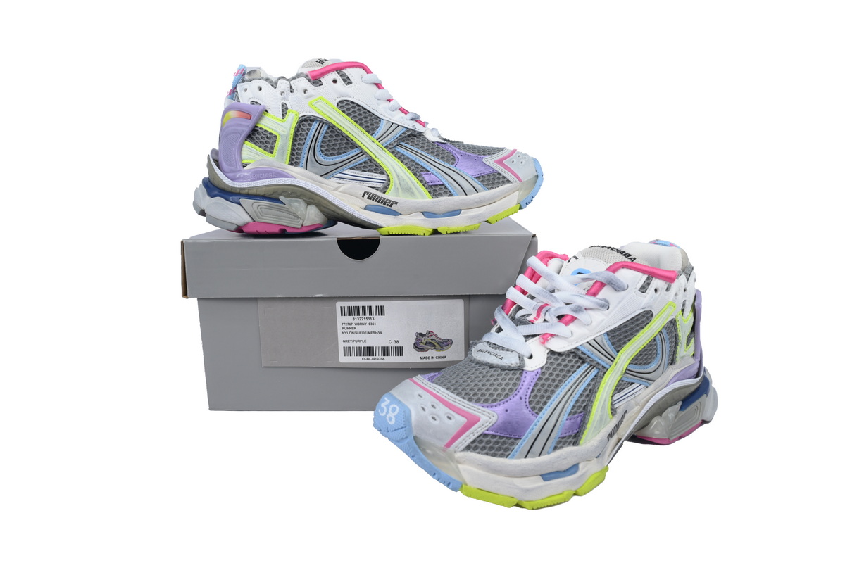 Balenciaga Runner Sneaker Pink Blue Purple 772767 W3RNY 0361