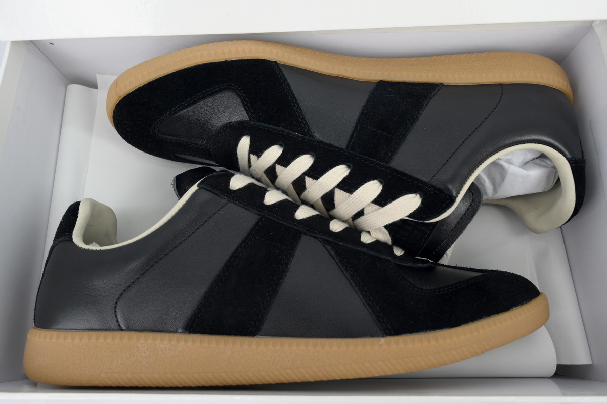 Maison Margiela Replica Black Sneakers Brown Sole