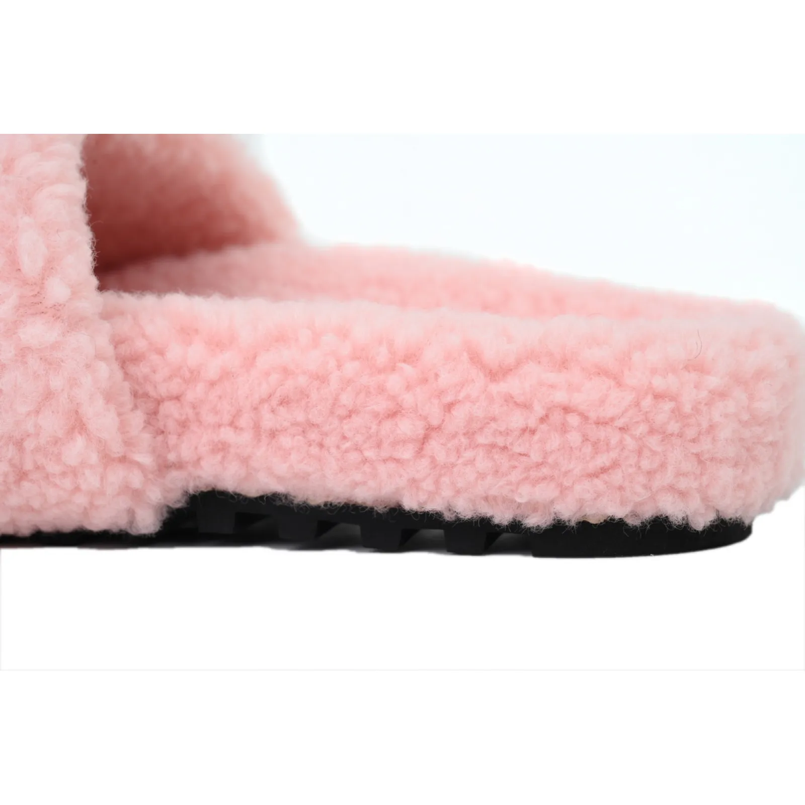 Louis Vuitton Bom Dia Shearling Flate Slippers Pink
