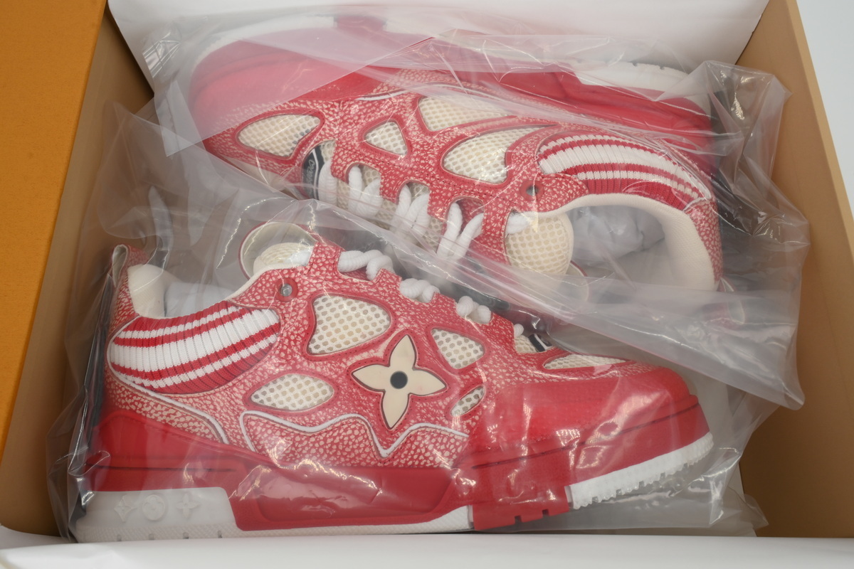 Louis Vuitton LV Skate Sneaker Knitted Collar Red 1AHSVL