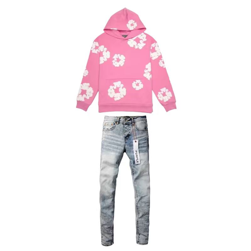 Denim Tears Cotton Wreath Sweatshirt Hoodie Pink + Purple Jeans baby blue 002