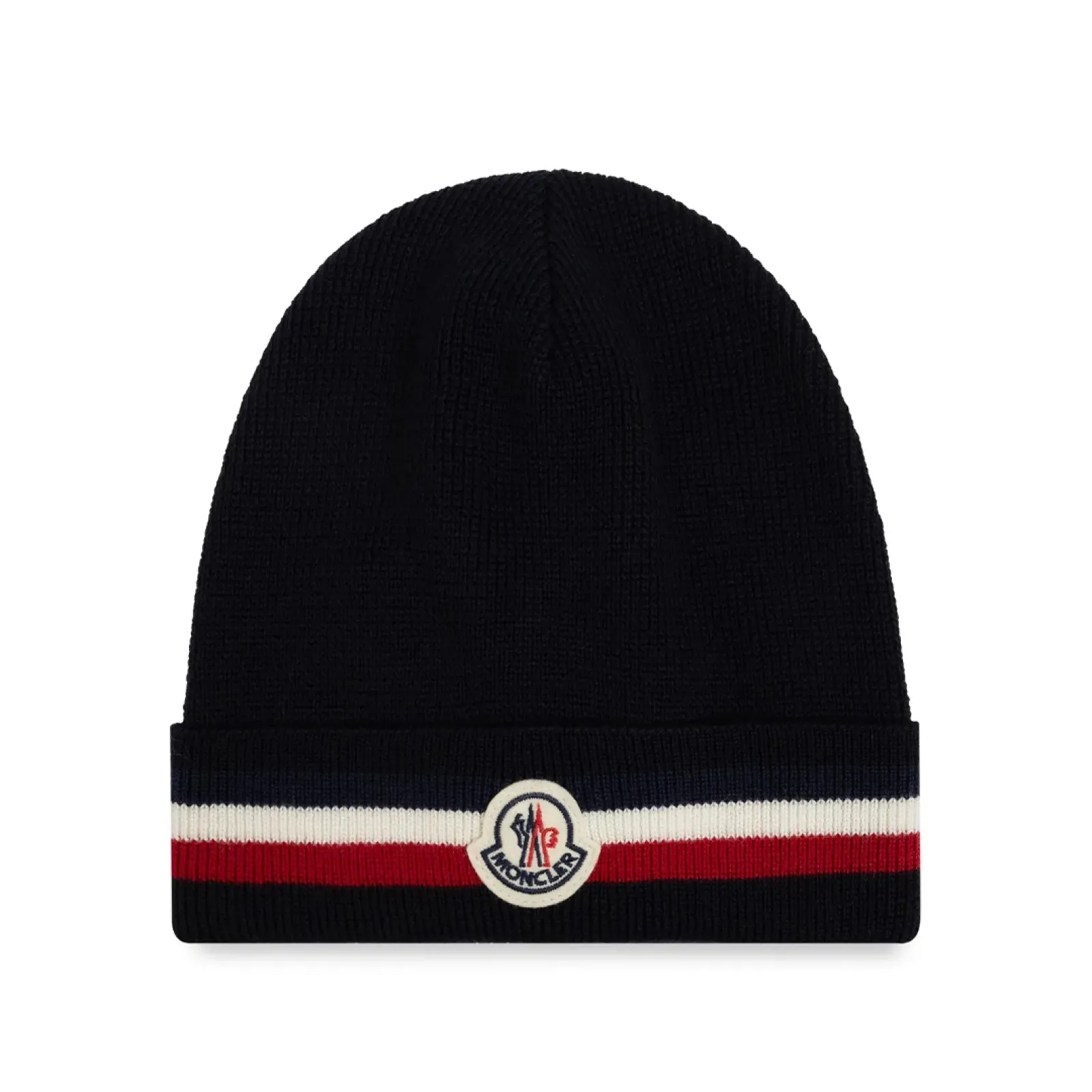 Moncler Cashmere Wool Beanie Striped Black